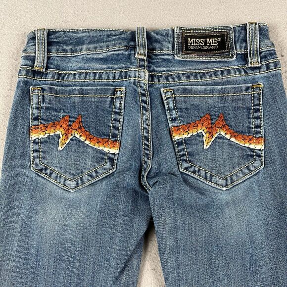 Miss Me Sunny Skinny Jeans Women’s 27x29 Blue Denim Low Rise Distressed - Picture 16 of 16